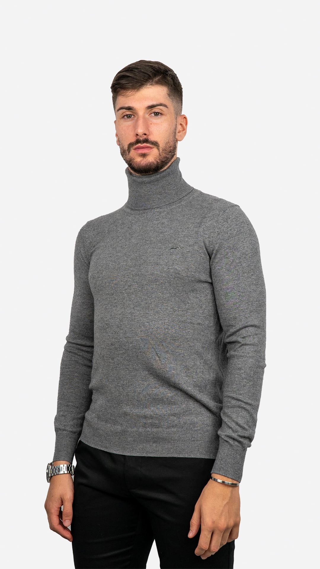 Camisola de Gola Alta Cinzenta