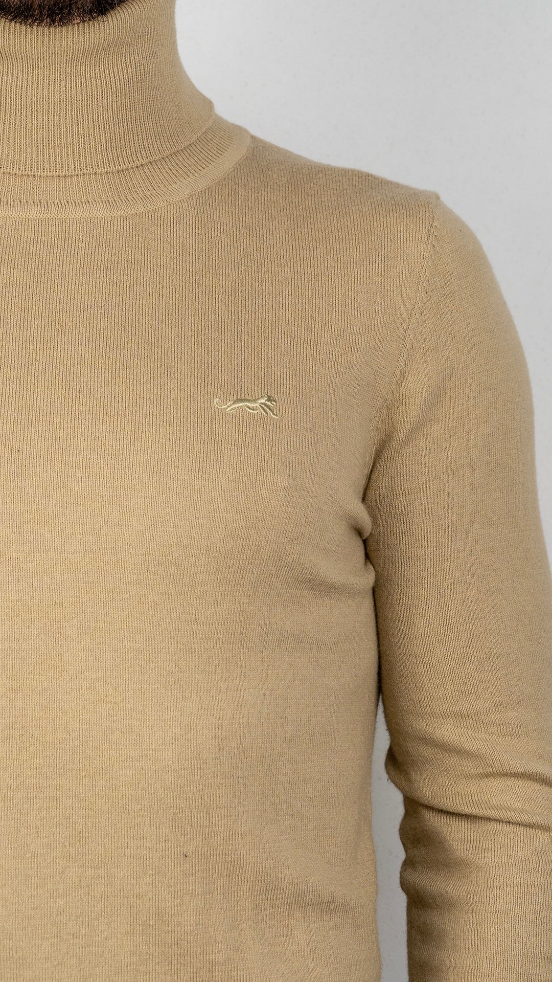Camisola de Gola Alta Bege