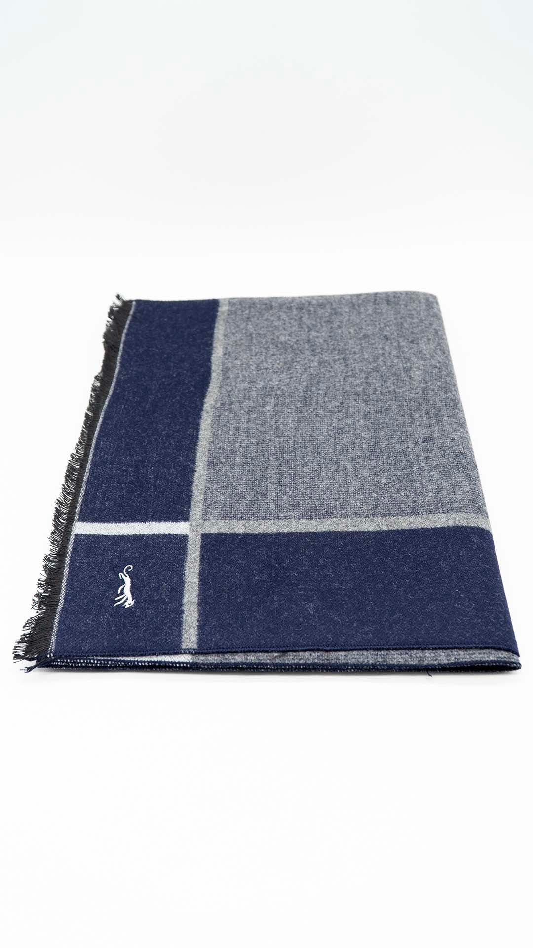 Cachecol Cinza e Azul