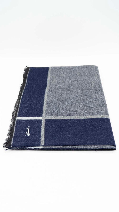 Cachecol Cinza e Azul