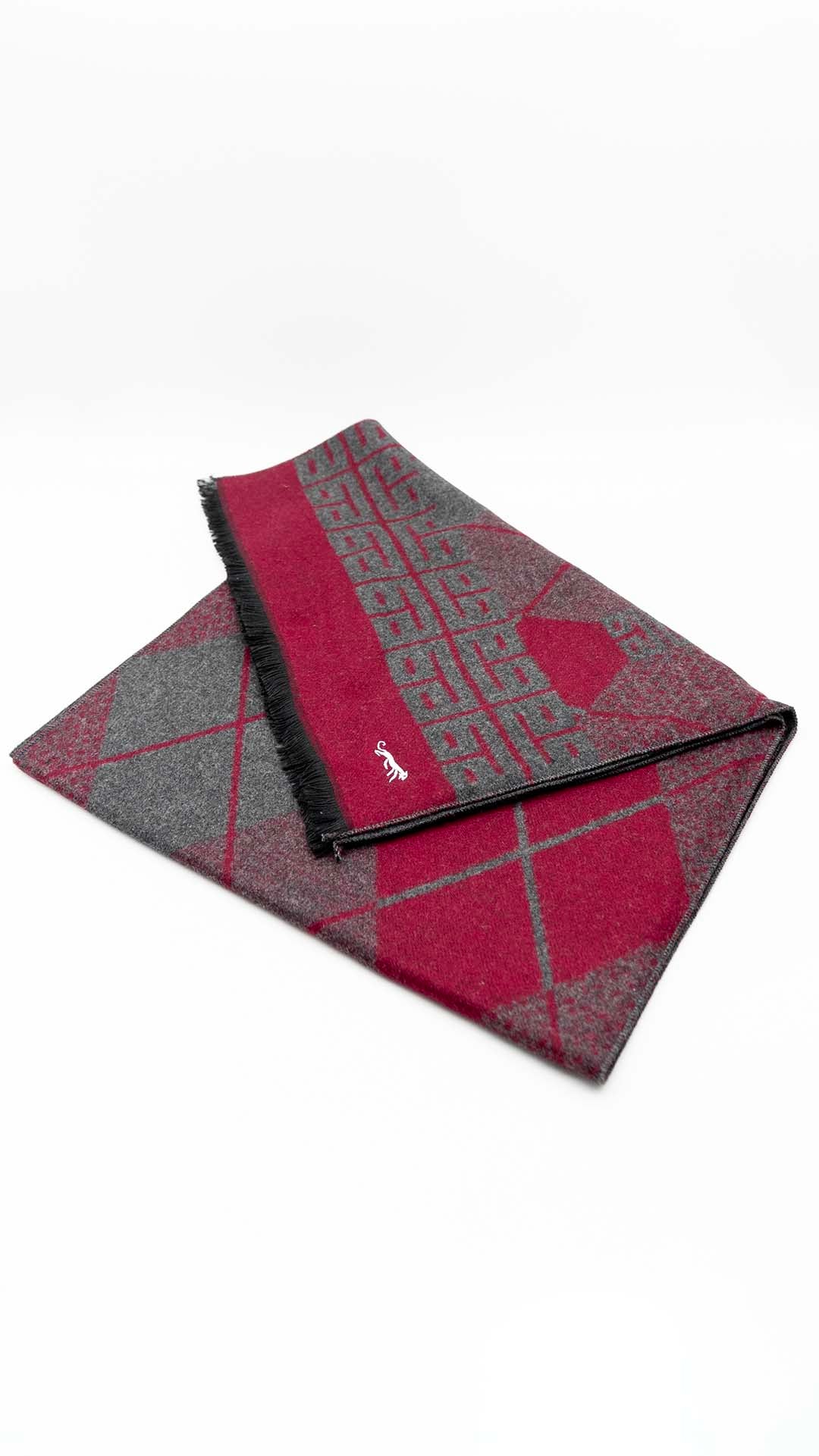 Cachecol Burgundy e Cinza