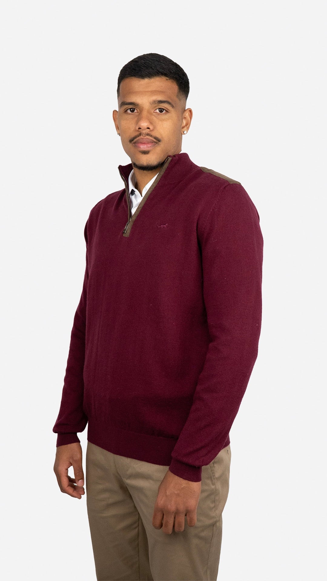 Camisola de Malha Burgundy com Fecho