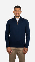 Camisola de Malha Azul com Fecho