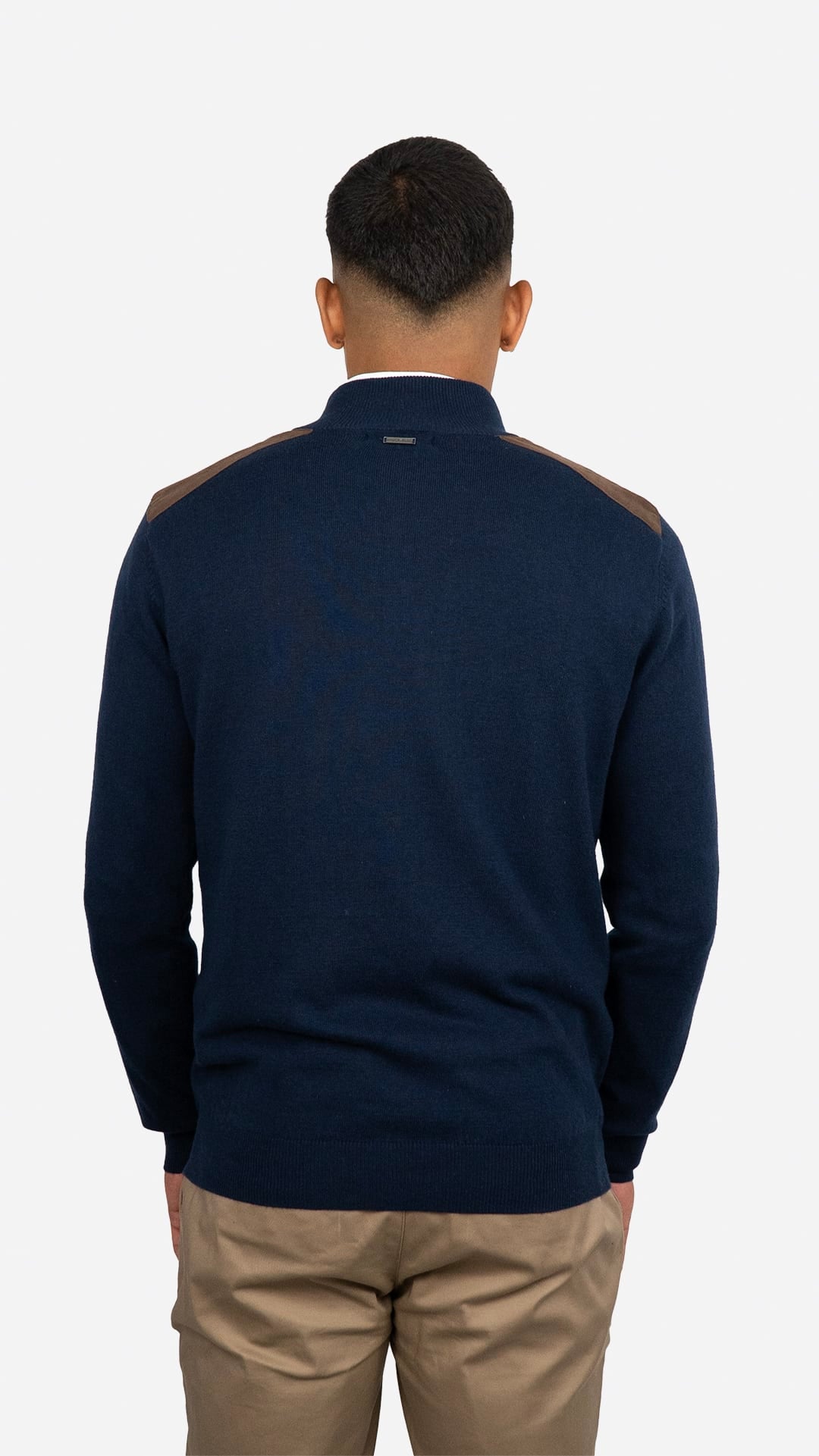 Camisola de Malha Azul com Fecho