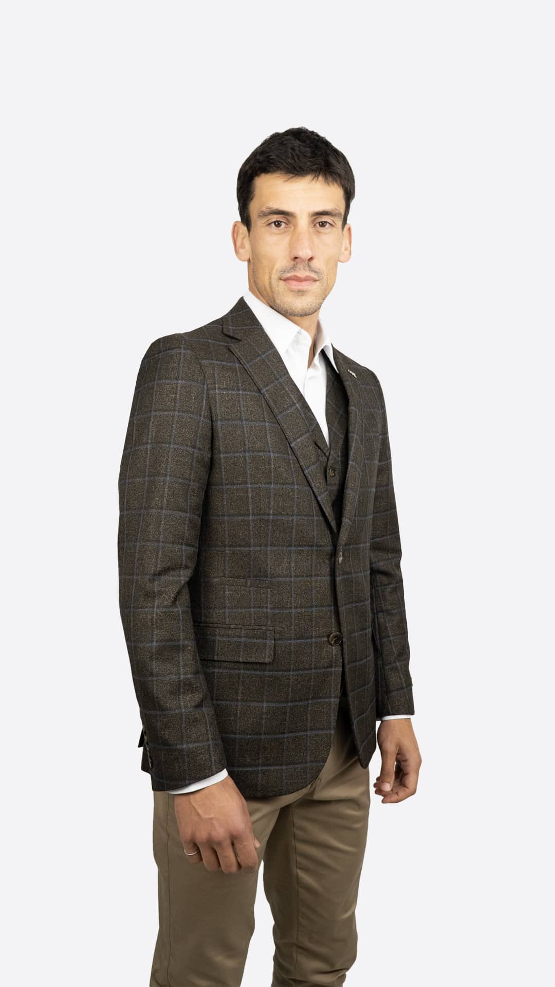 Blazer Xadrez Castanho Escuro