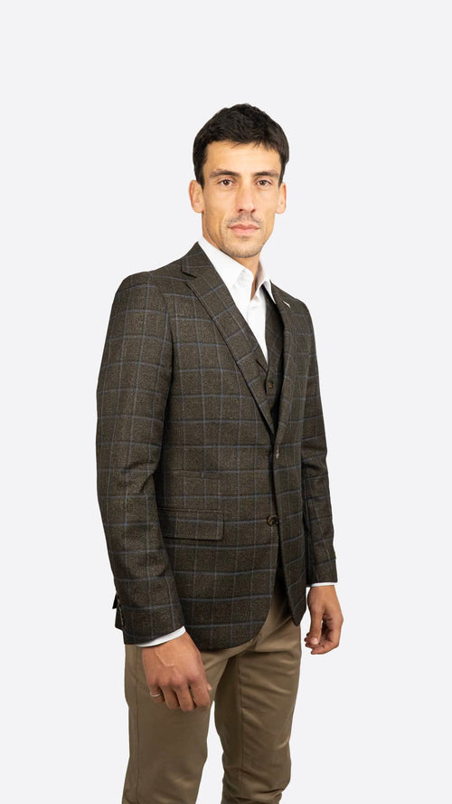 Blazer Xadrez Castanho Escuro