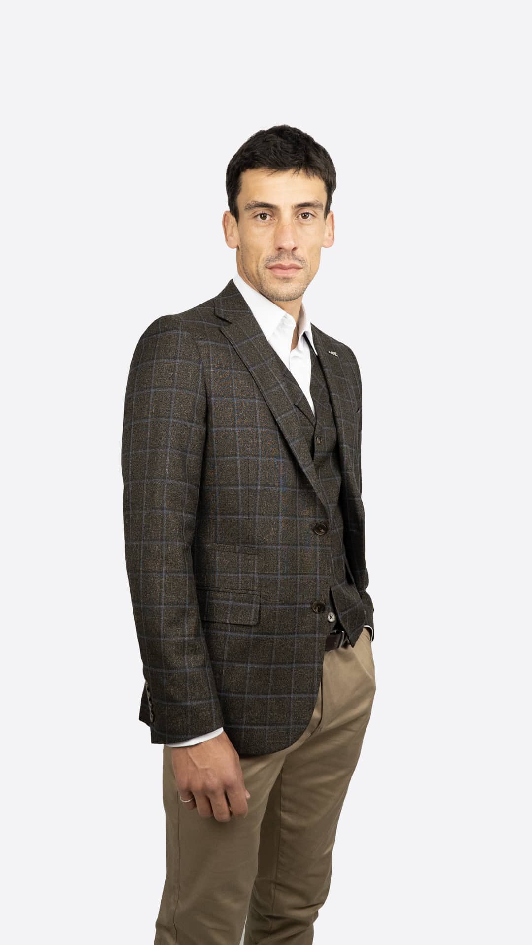 Blazer Xadrez Castanho Escuro