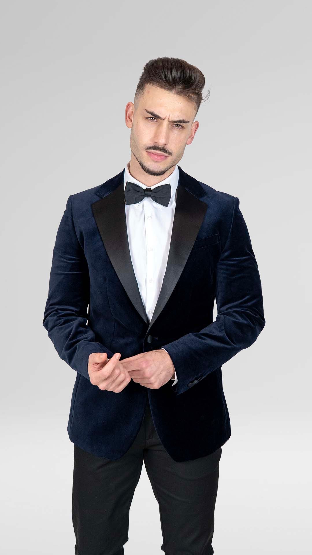 Blazer de Veludo Azul
