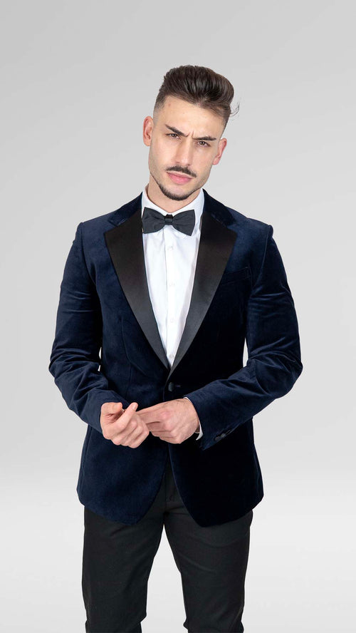 Blazer de Veludo Azul