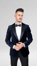 Blazer de Veludo Azul