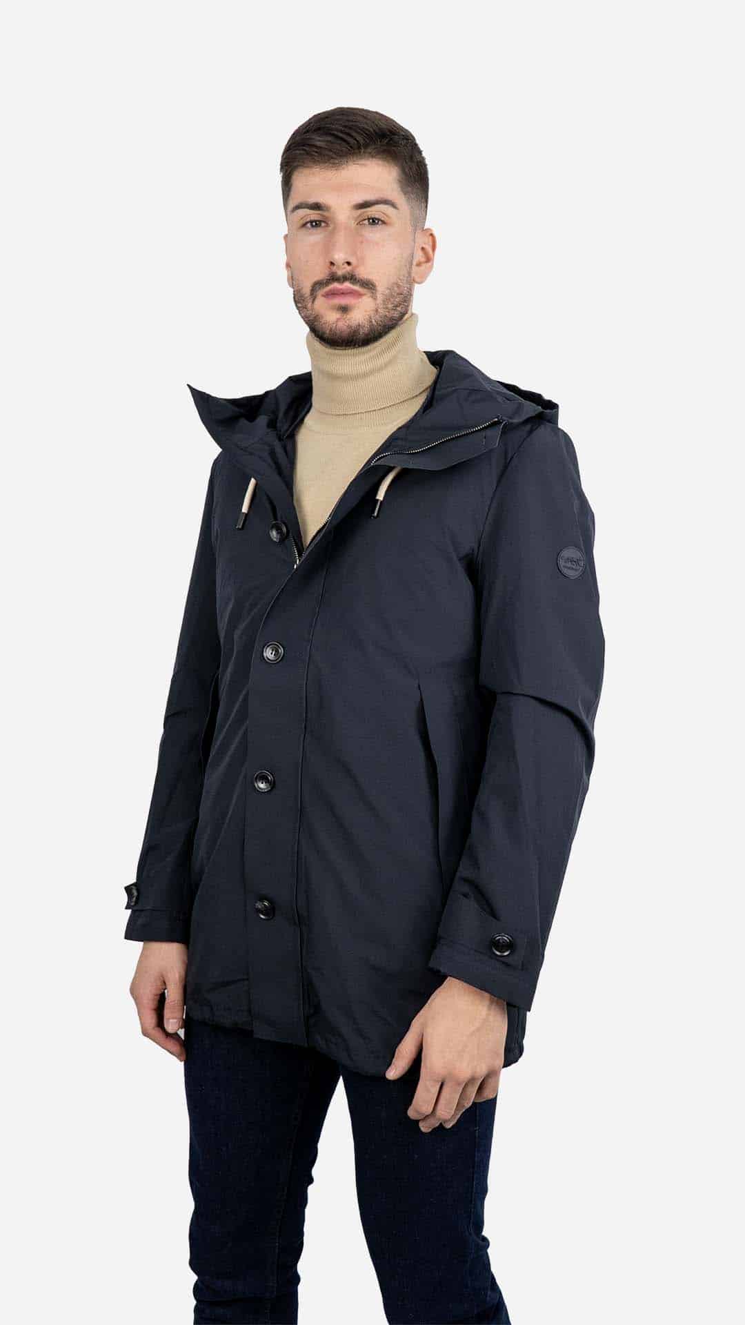 Parka com Colete Azul Marinho