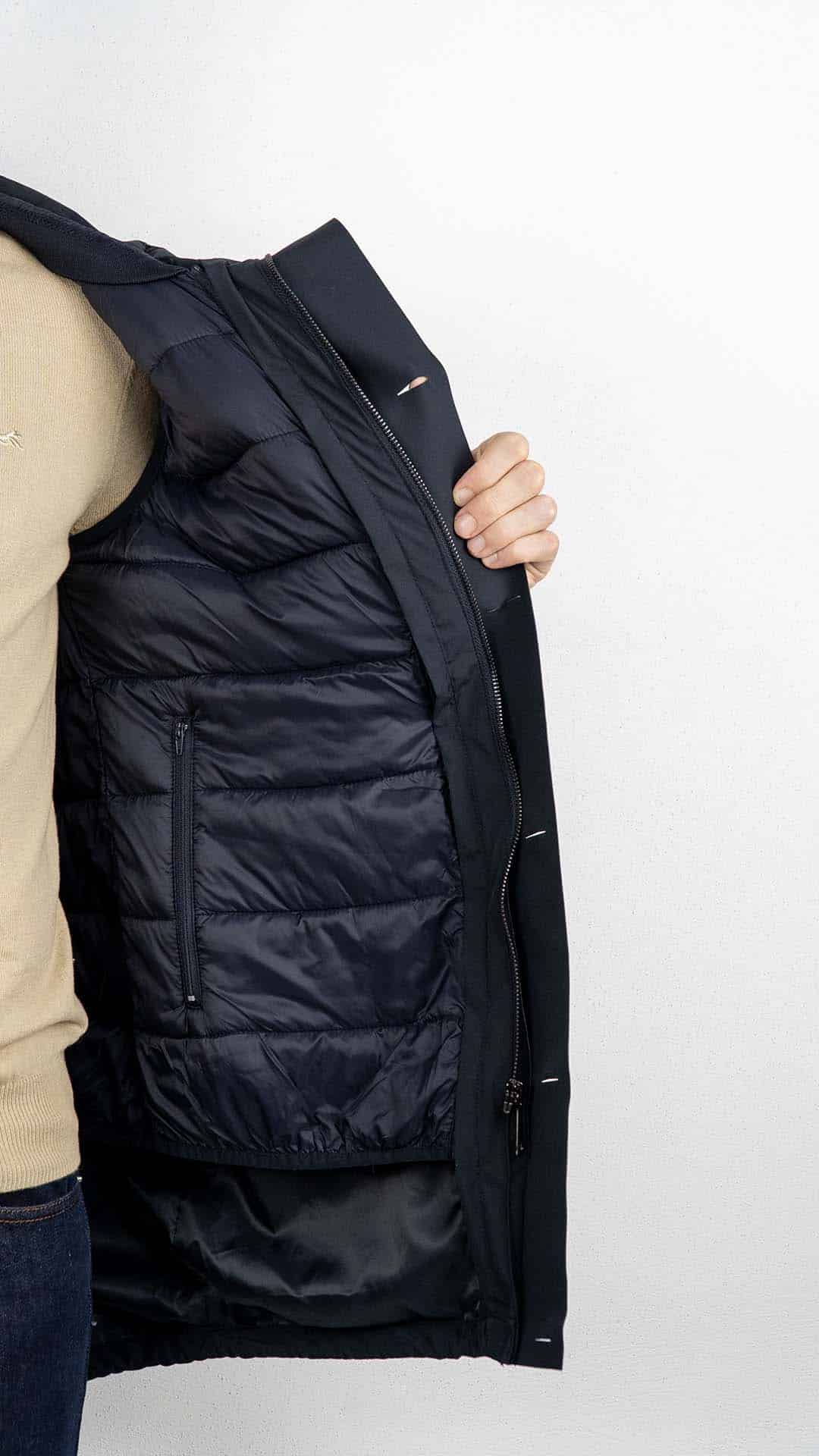 Parka com Colete Azul Marinho