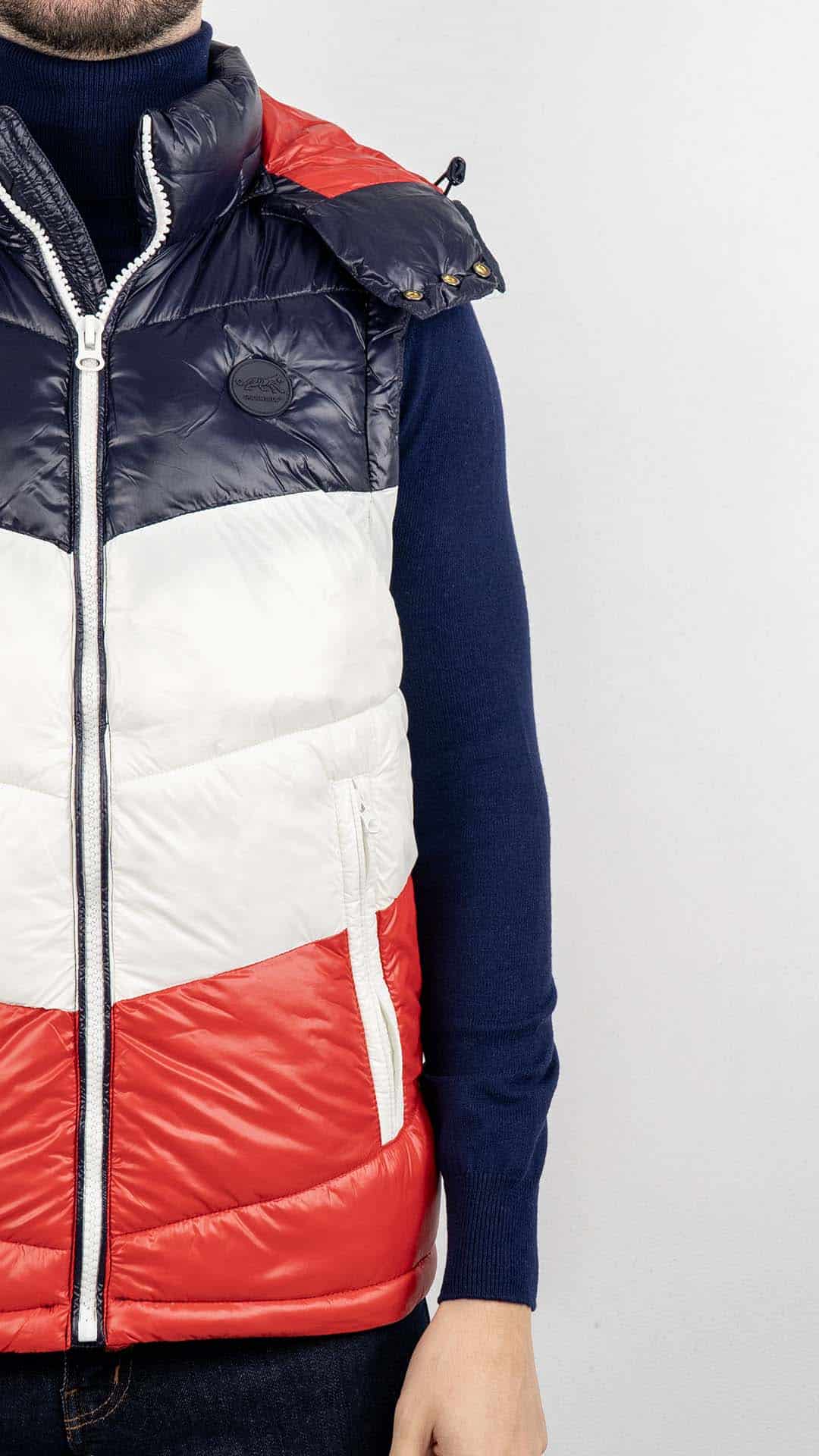 Colete com Capuz Tricolor