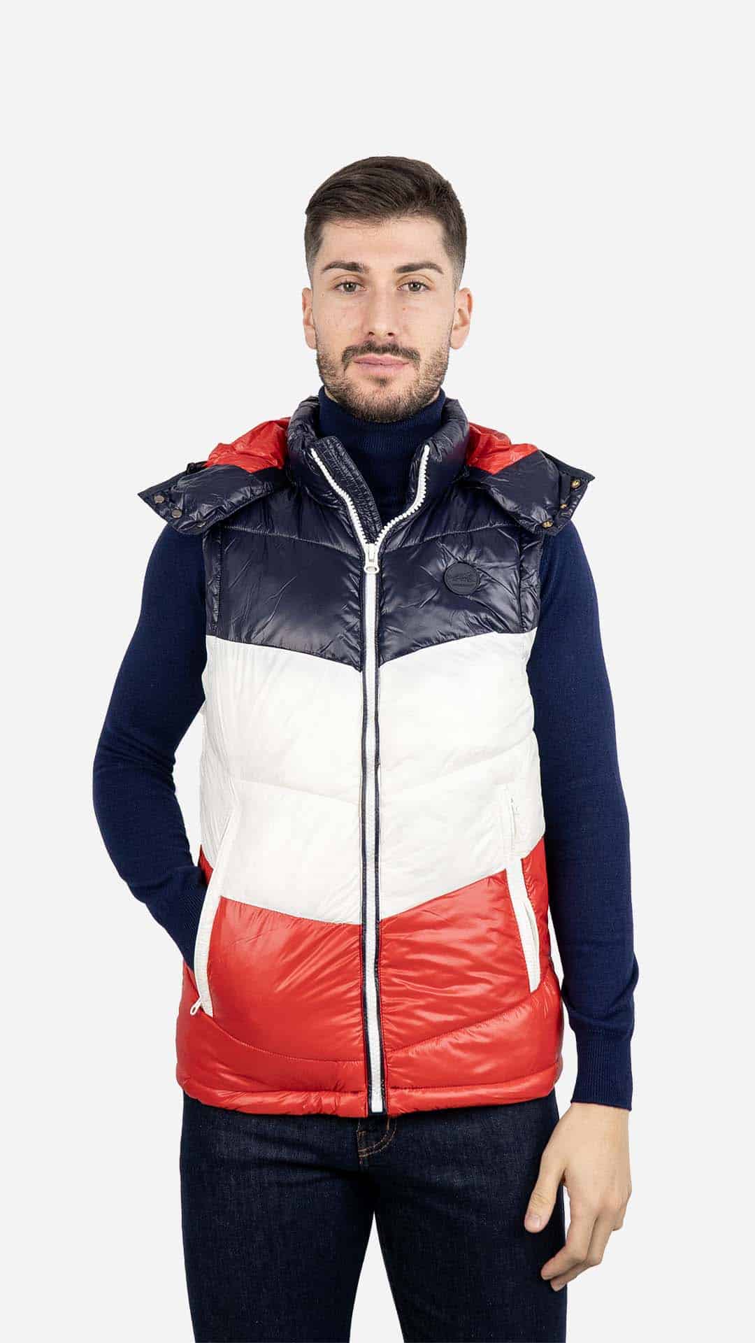 Colete com Capuz Tricolor