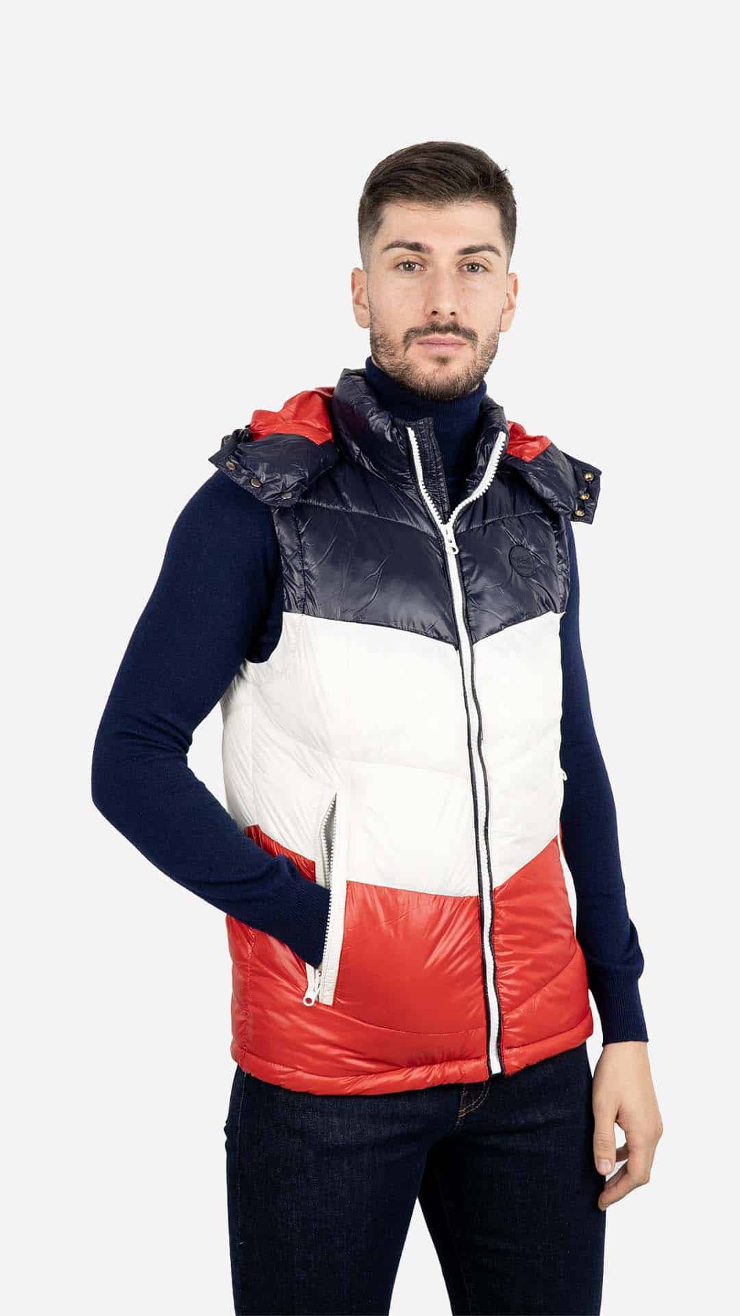 Colete com Capuz Tricolor