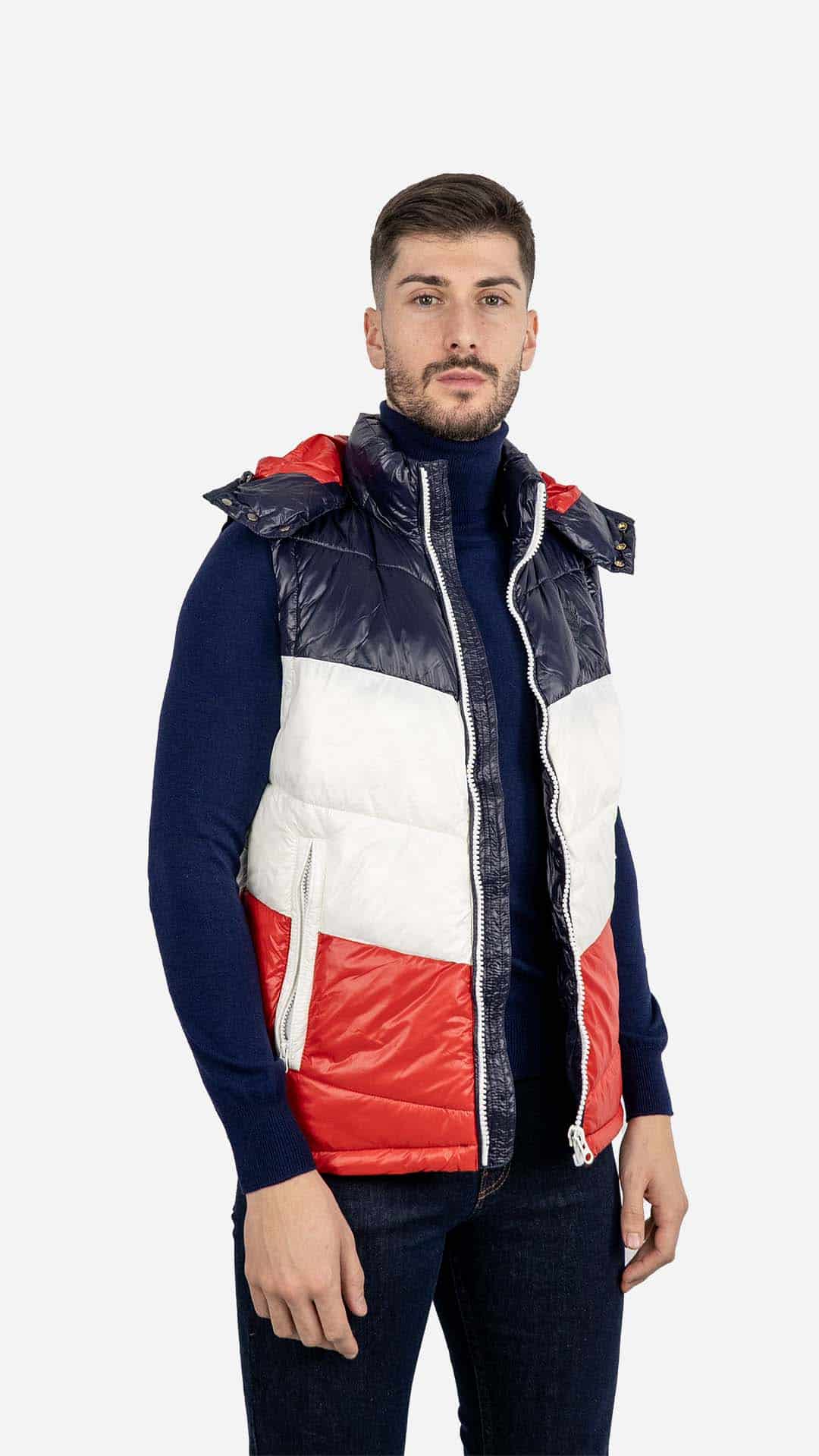 Colete com Capuz Tricolor