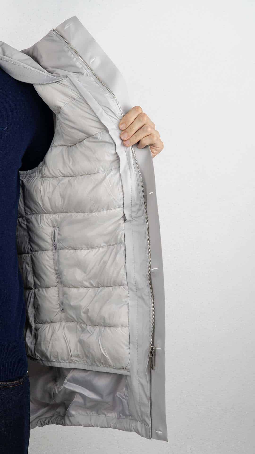 Parka com Colete Cinza