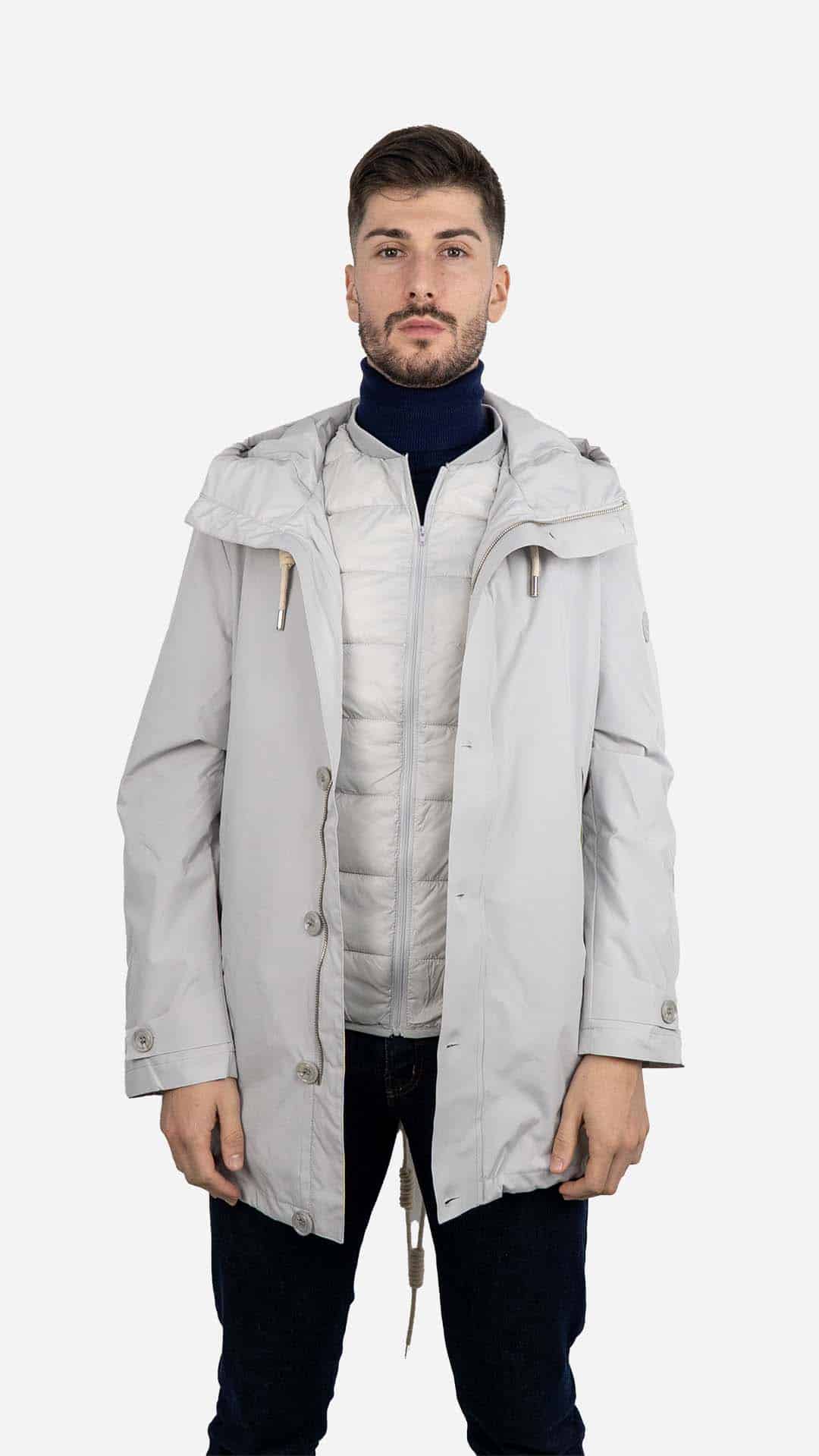 Parka com Colete Cinza