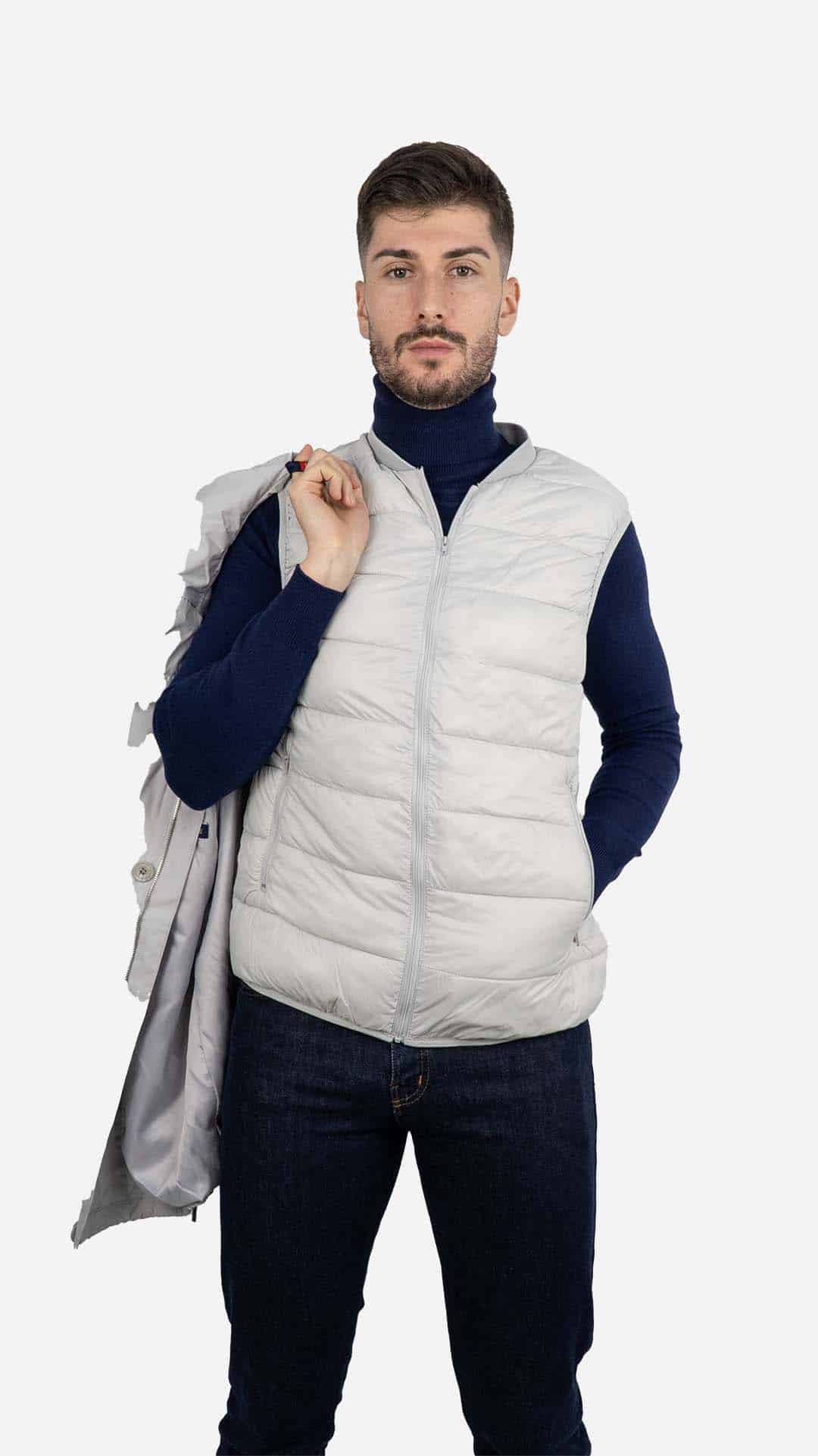 Parka com Colete Cinza