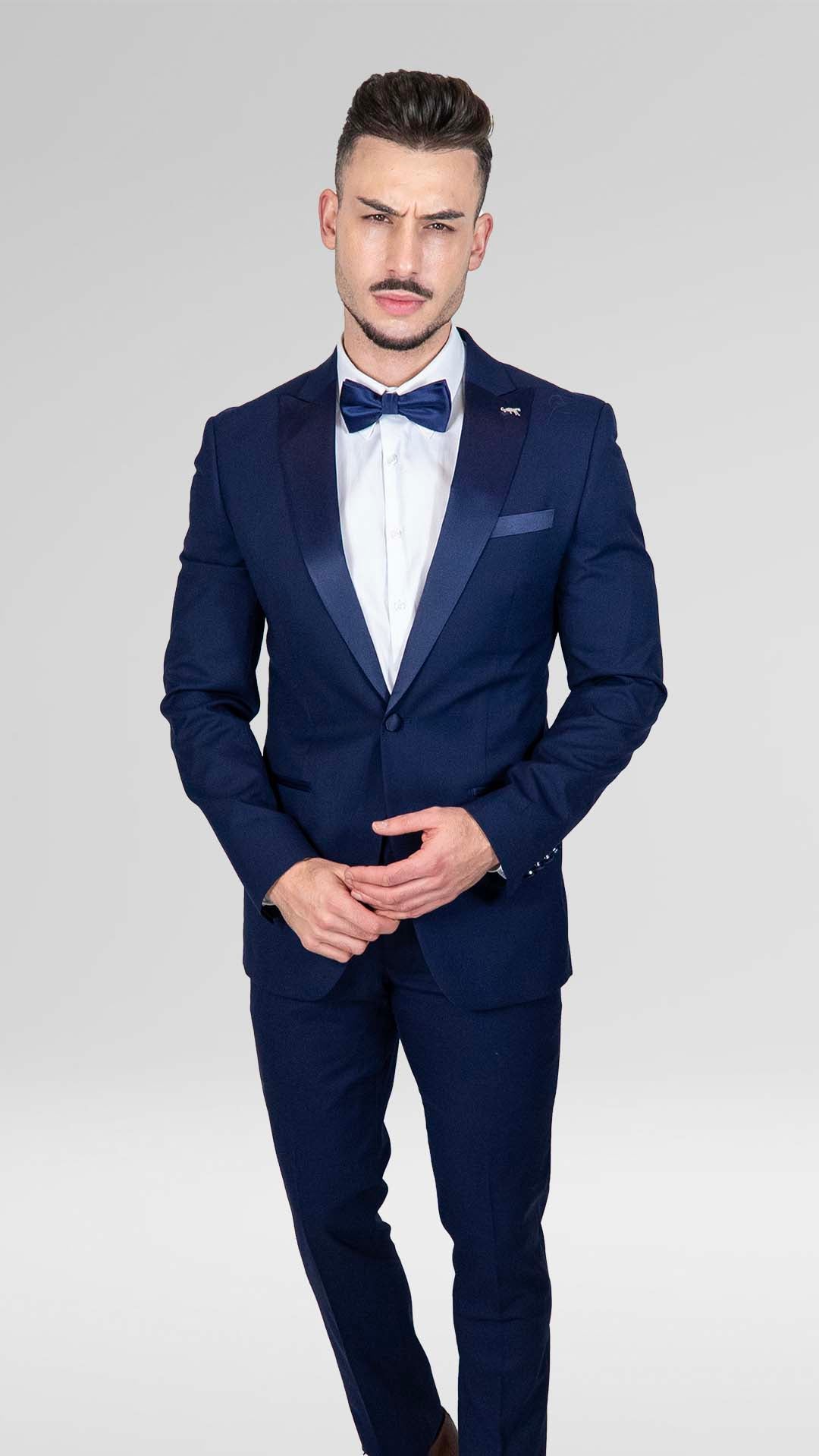 Smoking Slim Fit Azul Marinho