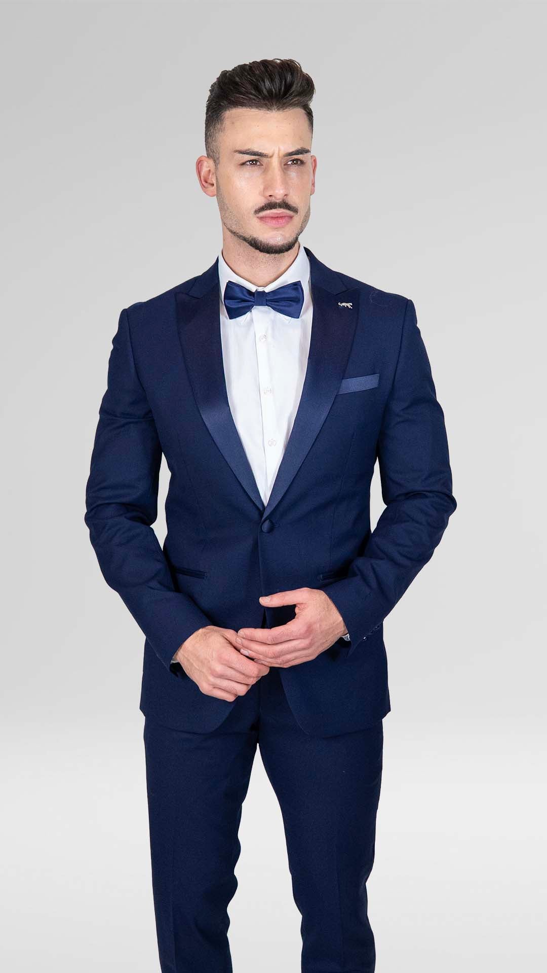 Smoking Slim Fit Azul Marinho