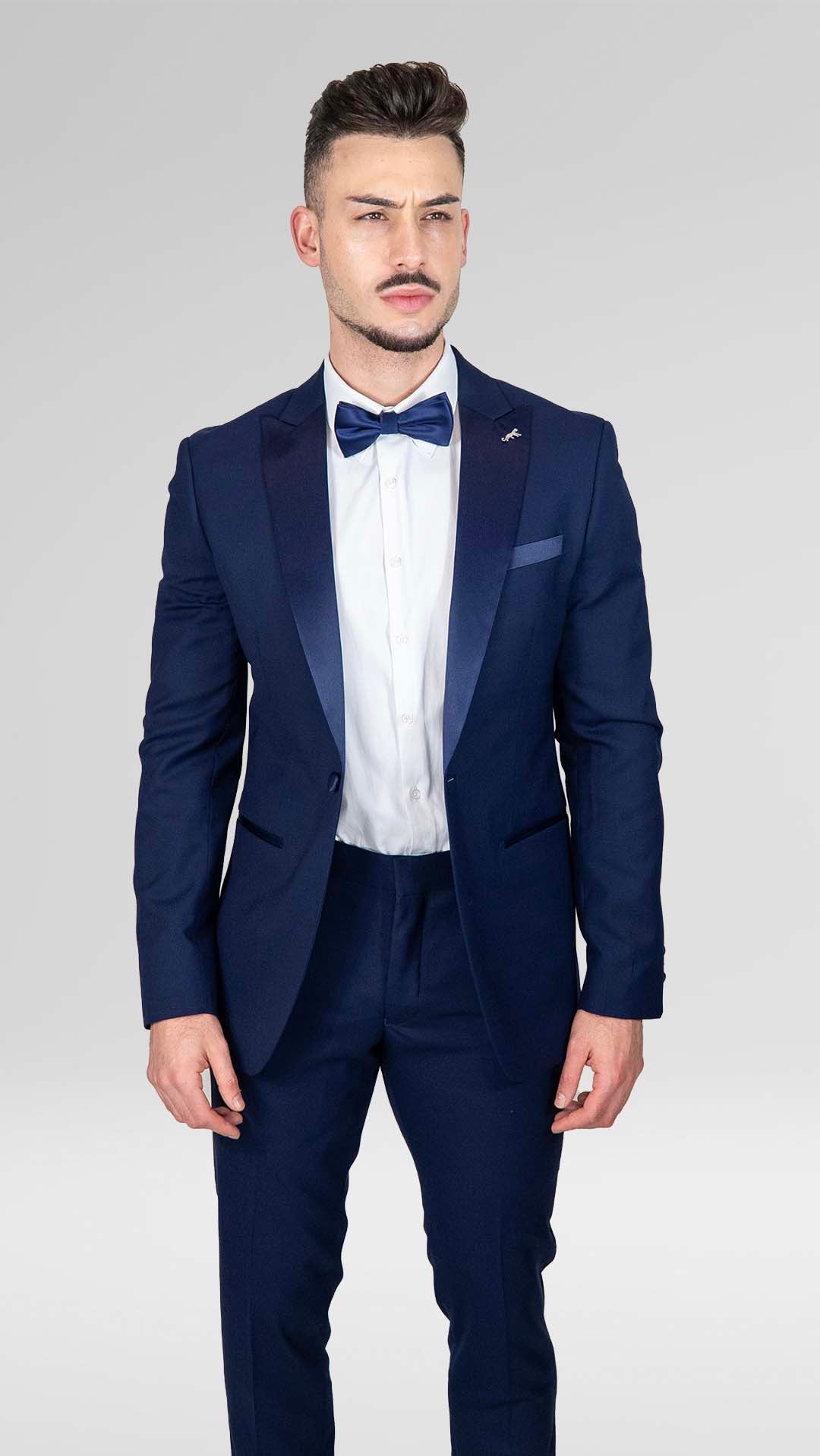 Smoking Slim Fit Azul Marinho