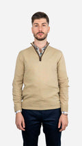 Camisola de Malha Bege com Cotoveleiras