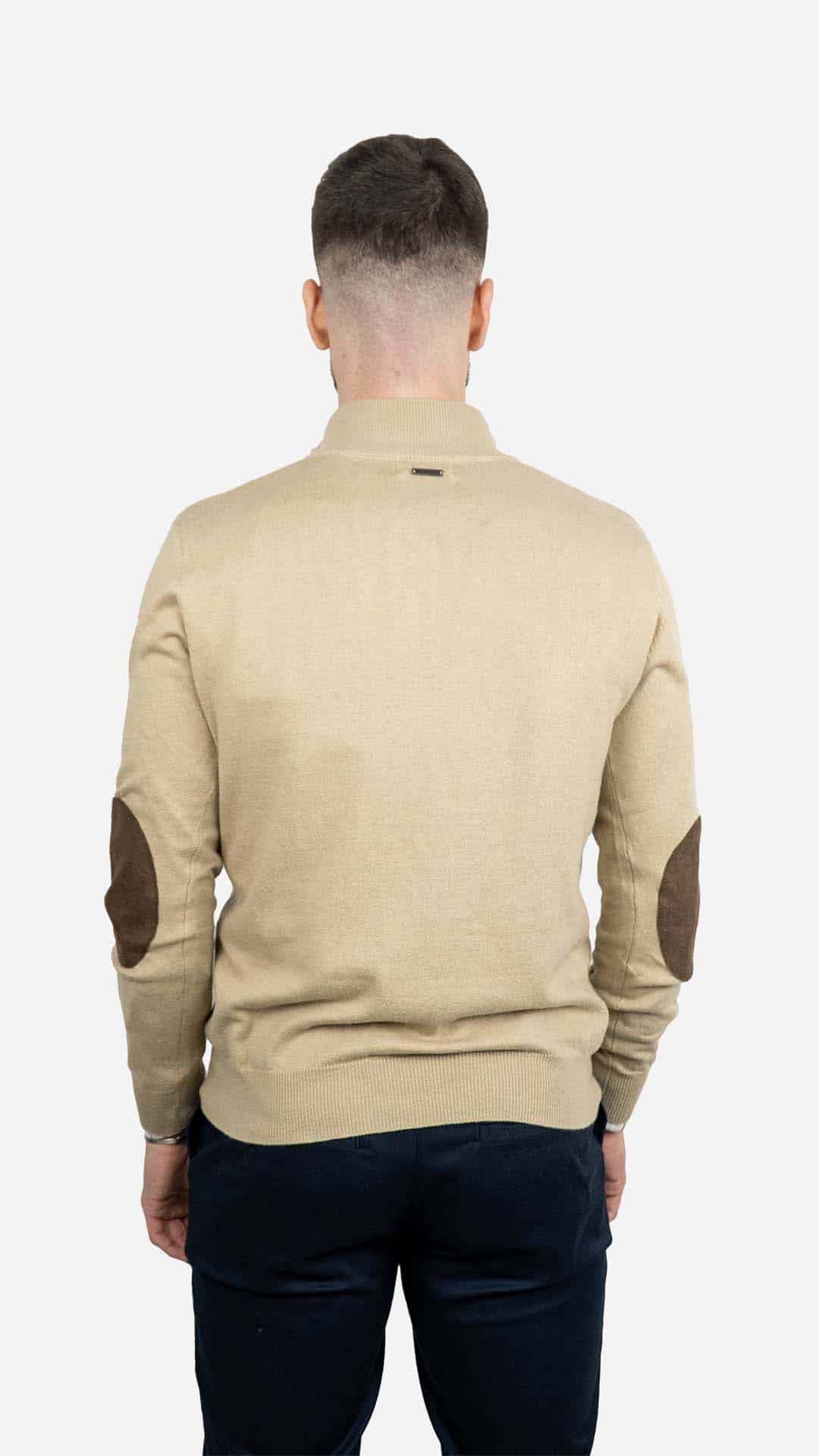 Camisola de Malha Bege com Cotoveleiras
