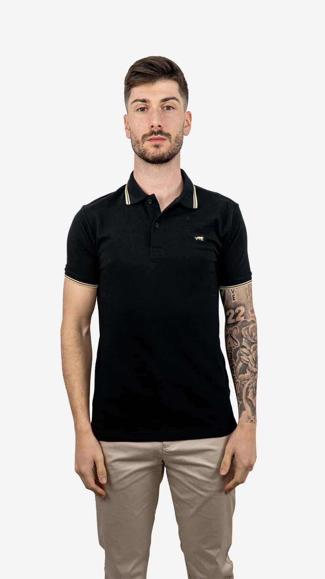 Pólo Stripe Preto