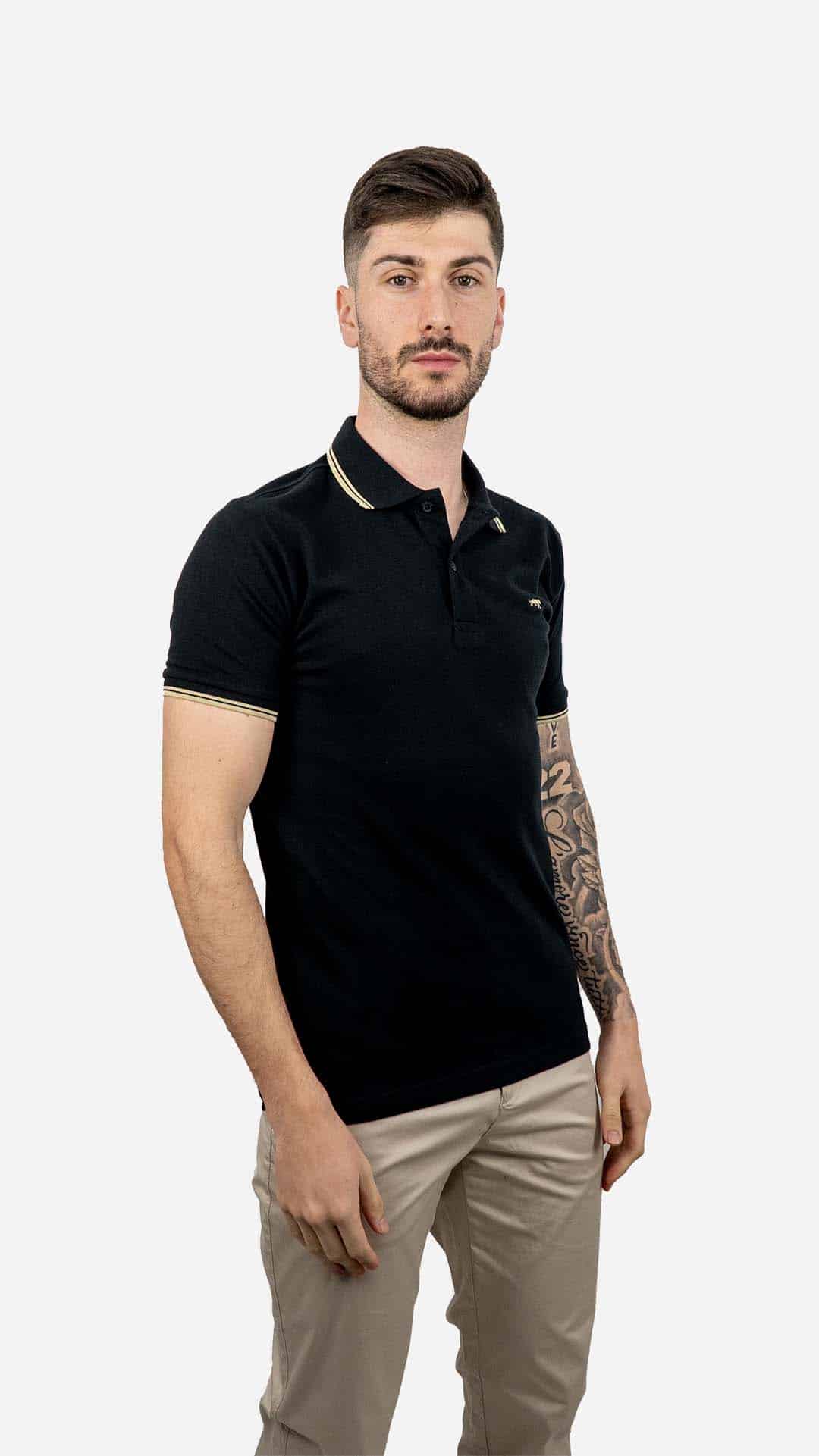 Pólo Stripe Preto