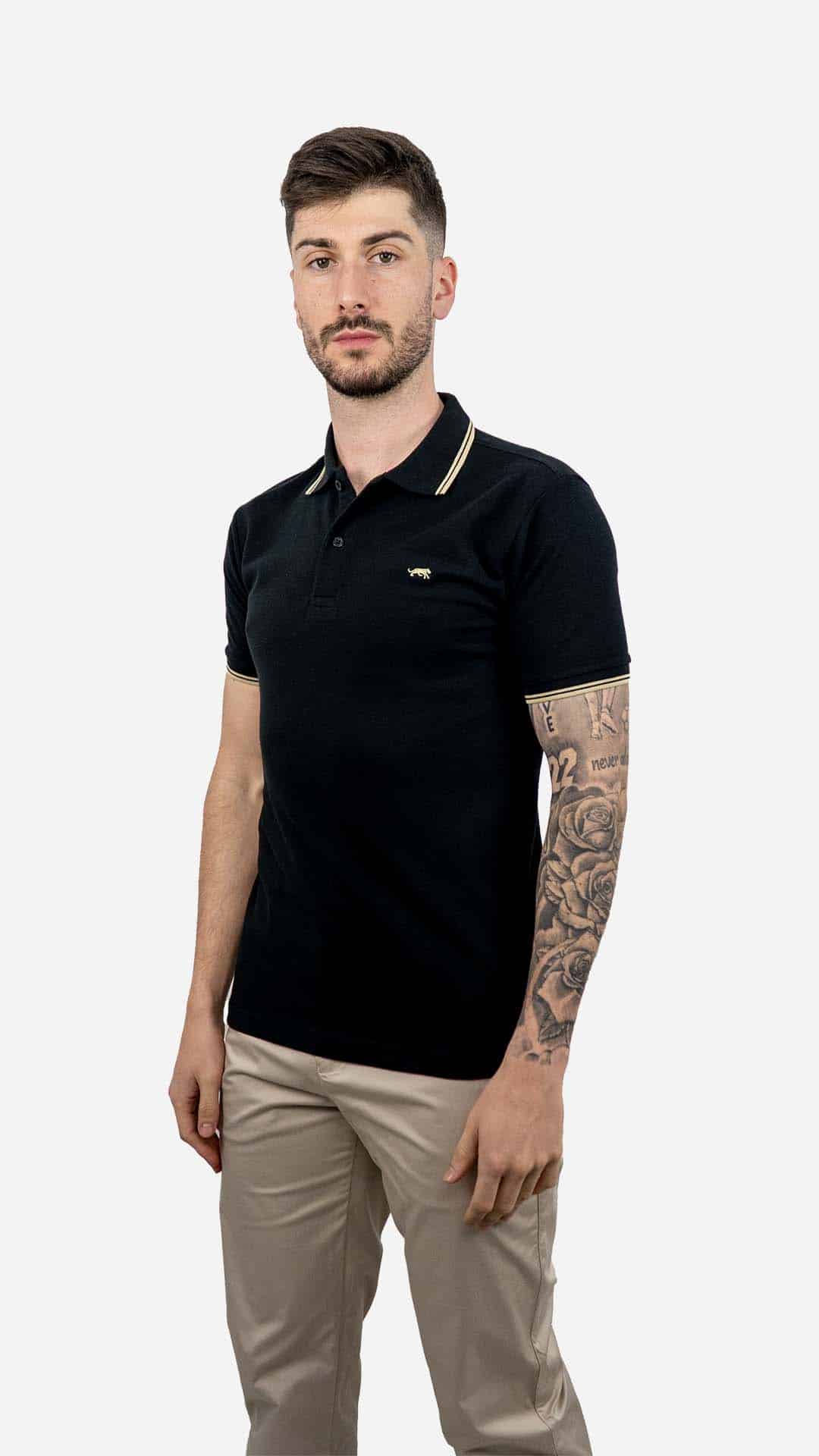 Pólo Stripe Preto