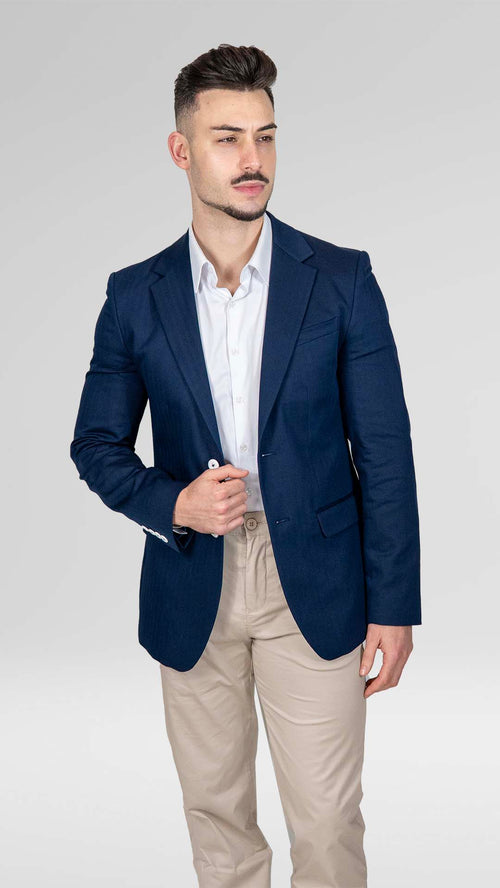 Blazer Azul Marinho com Padrão