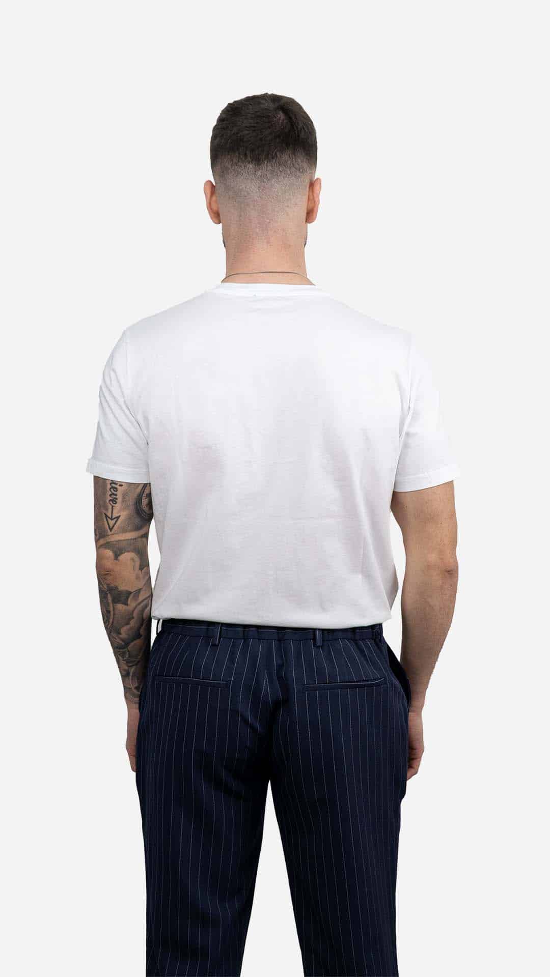 Calça travel riscas azuis