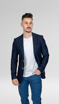 Blazer Azul Marinho Texturizado