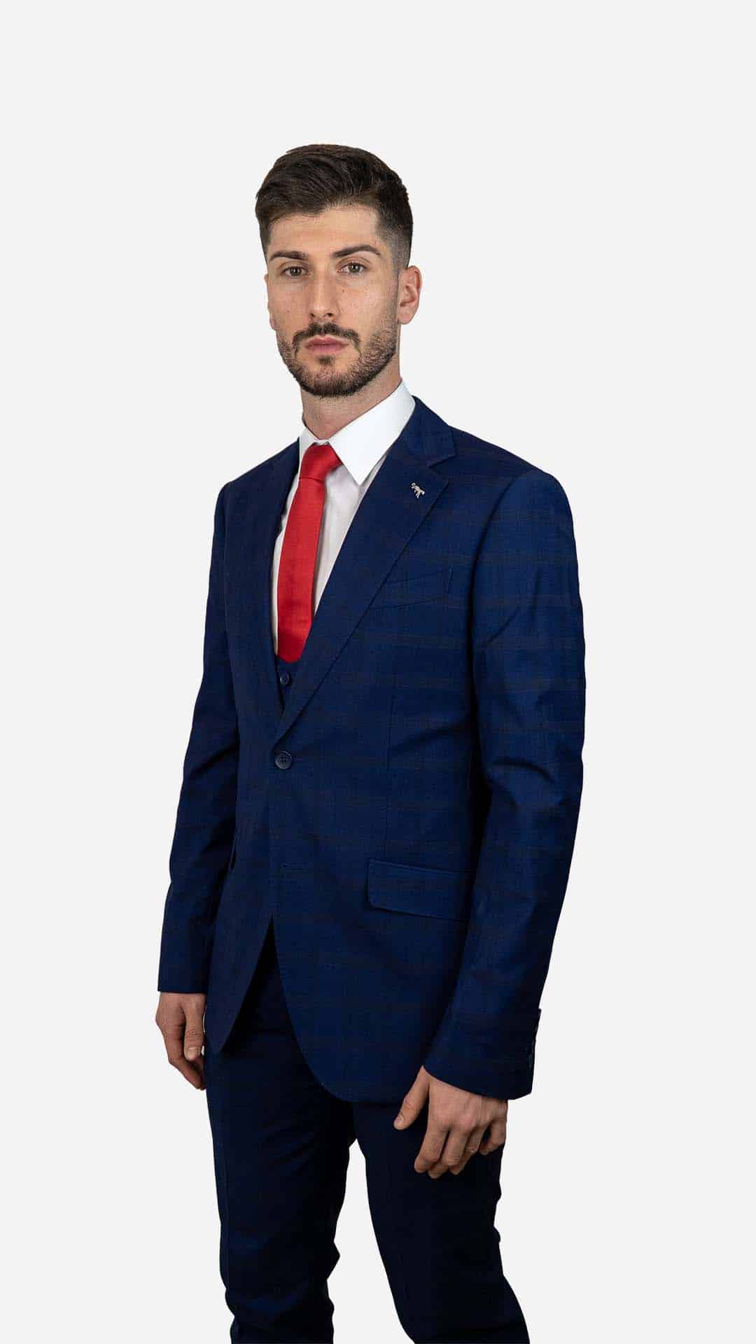 Fato Xadrez Azul Escuro