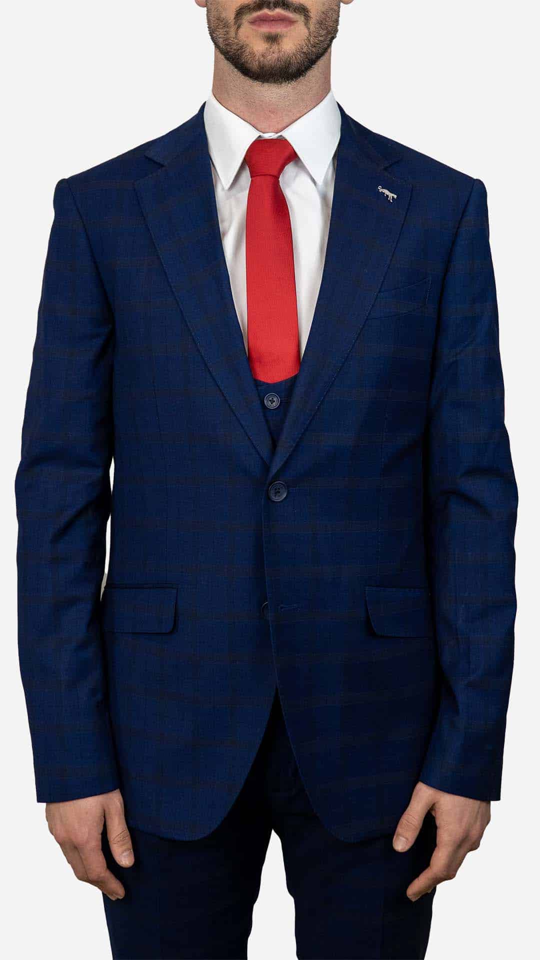 Fato Xadrez Azul Escuro