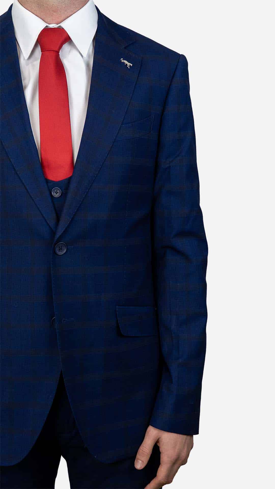 Fato Xadrez Azul Escuro