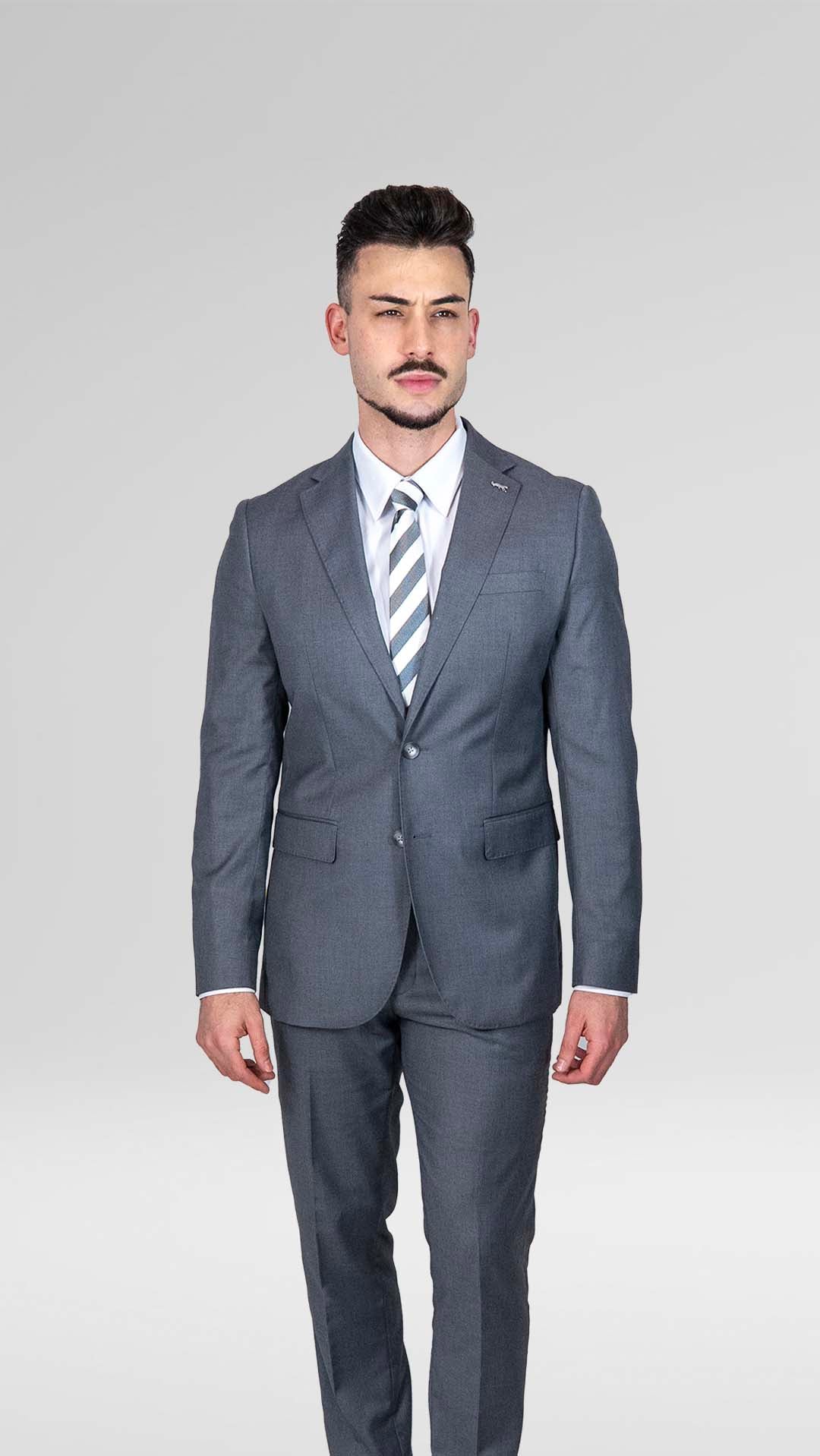 Fato Cinza Slim Fit