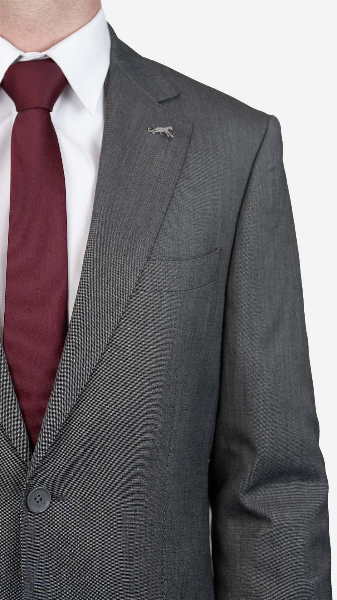 Fato Pleat Cinzento