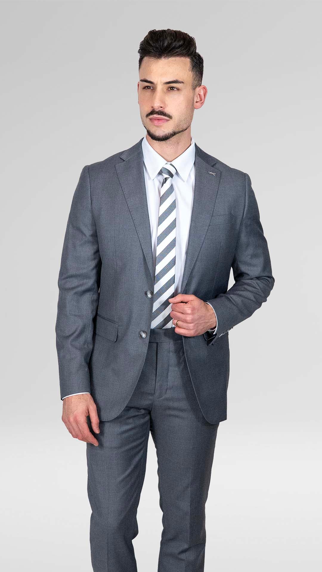 Fato Cinza Slim Fit