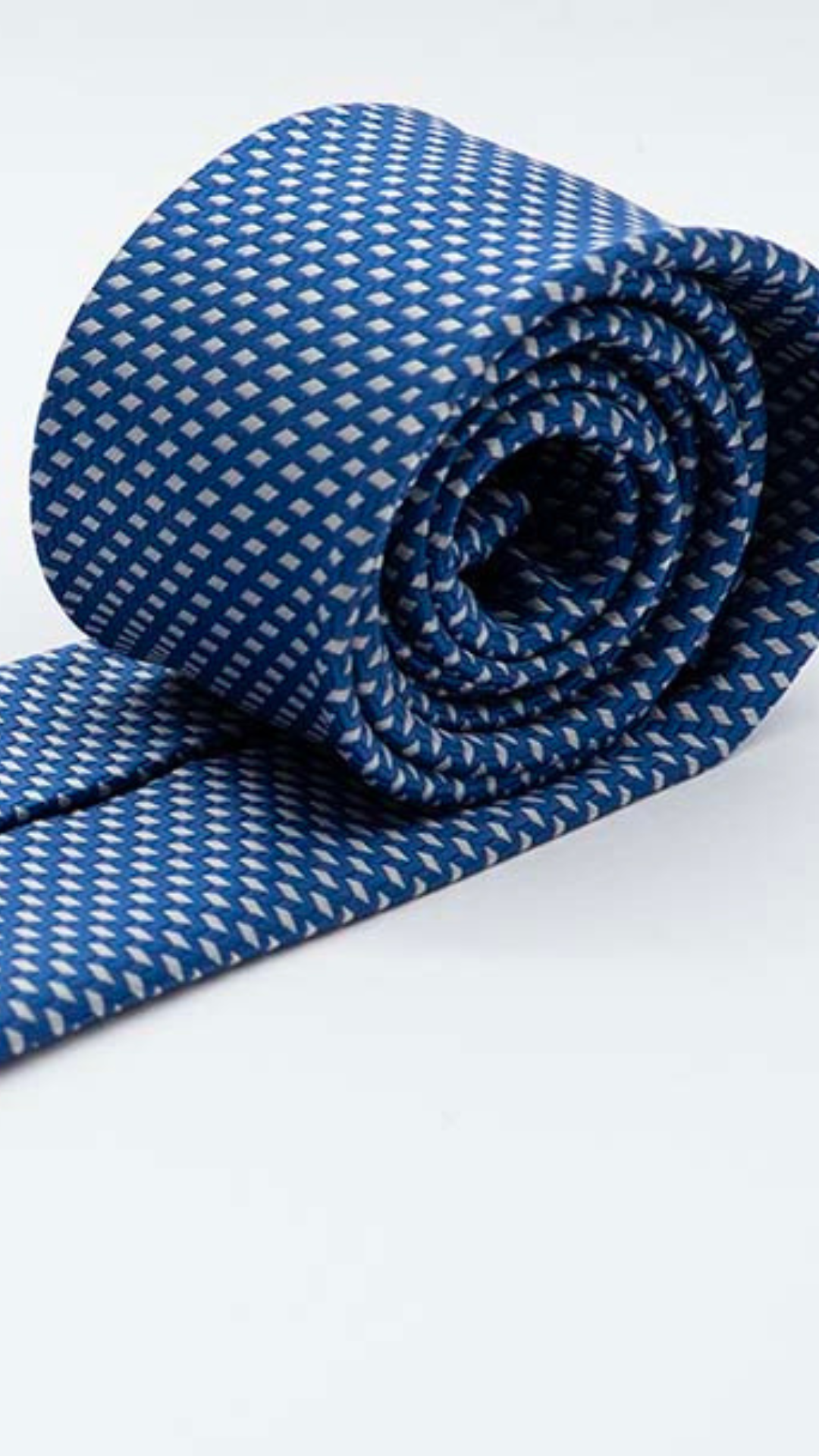 Gravata Regular Azul Com Padrão Cinza