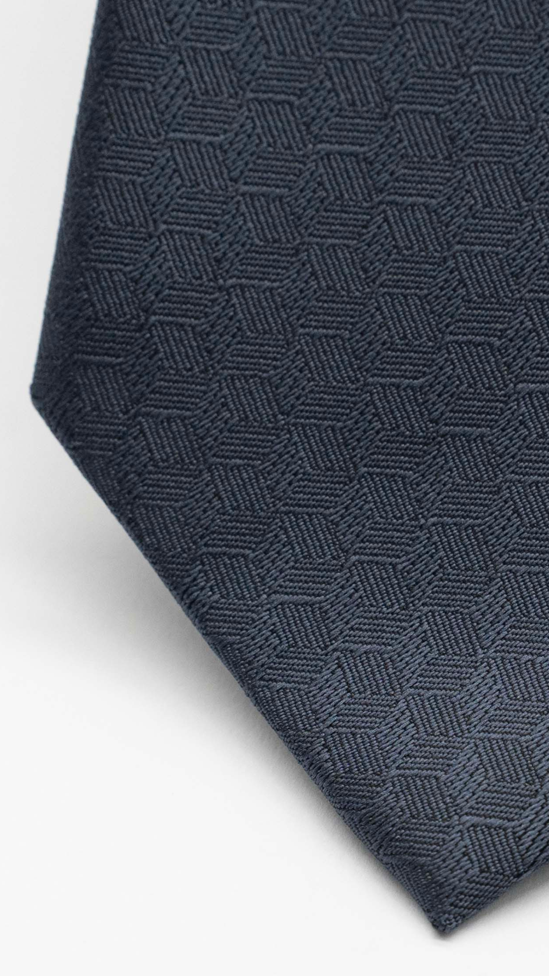 Gravata Regular Azul Escuro Com Padrão Geométrico