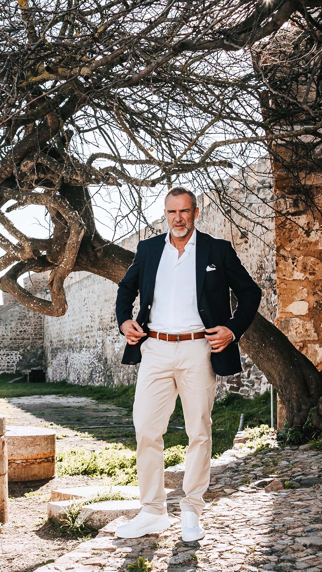 Blazer com Lenço Azul Escuro