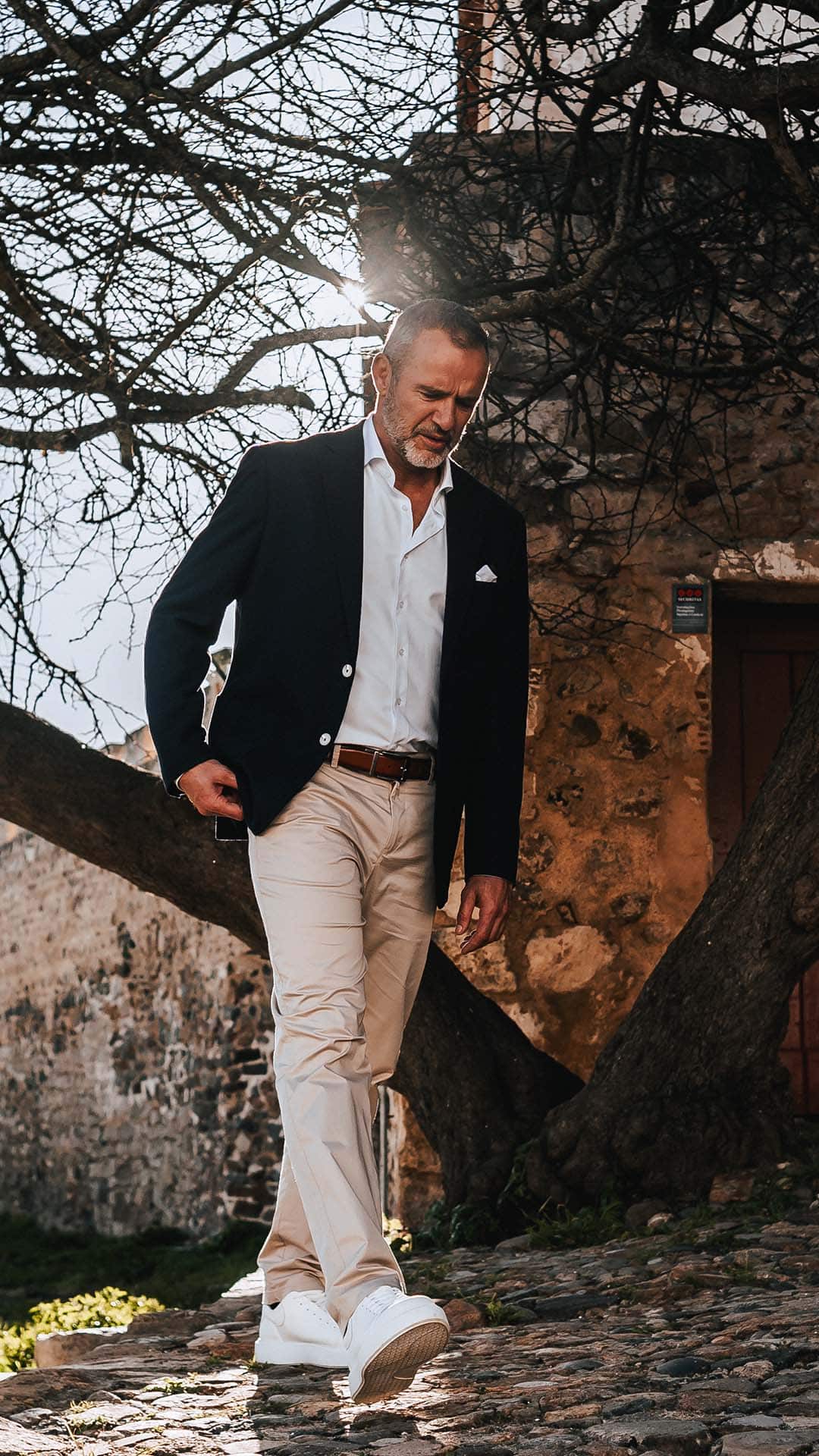 Blazer com Lenço Azul Escuro