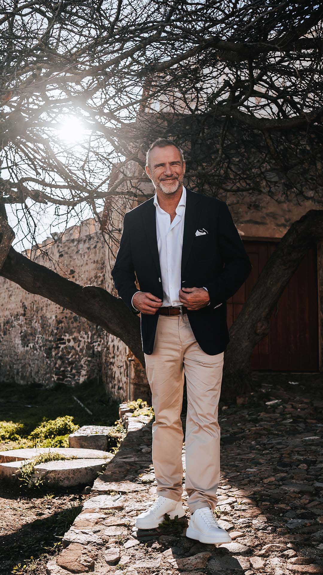 Blazer com Lenço Azul Escuro
